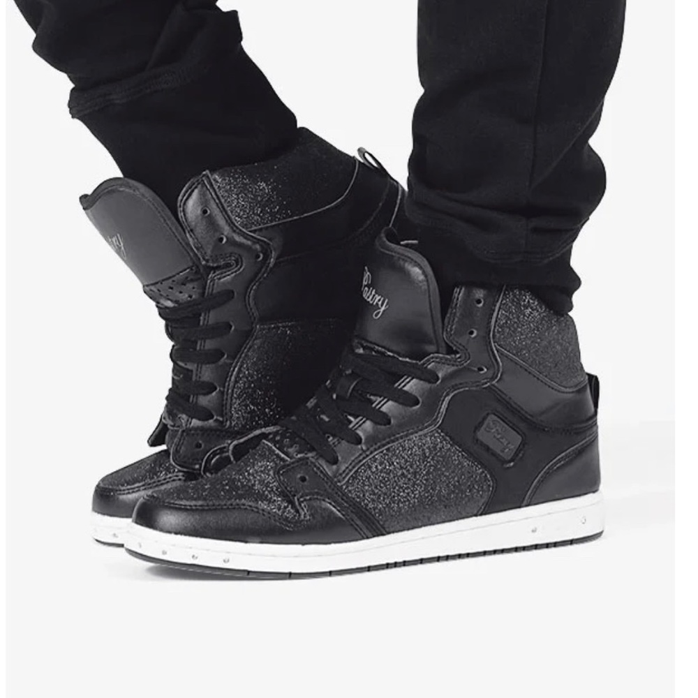 Adult "Glam Pie" Glitter Black Sneakers